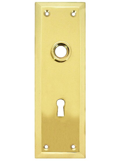 New York Style Forged Brass Back Plate With Keyhole in Polished Brass Finish.